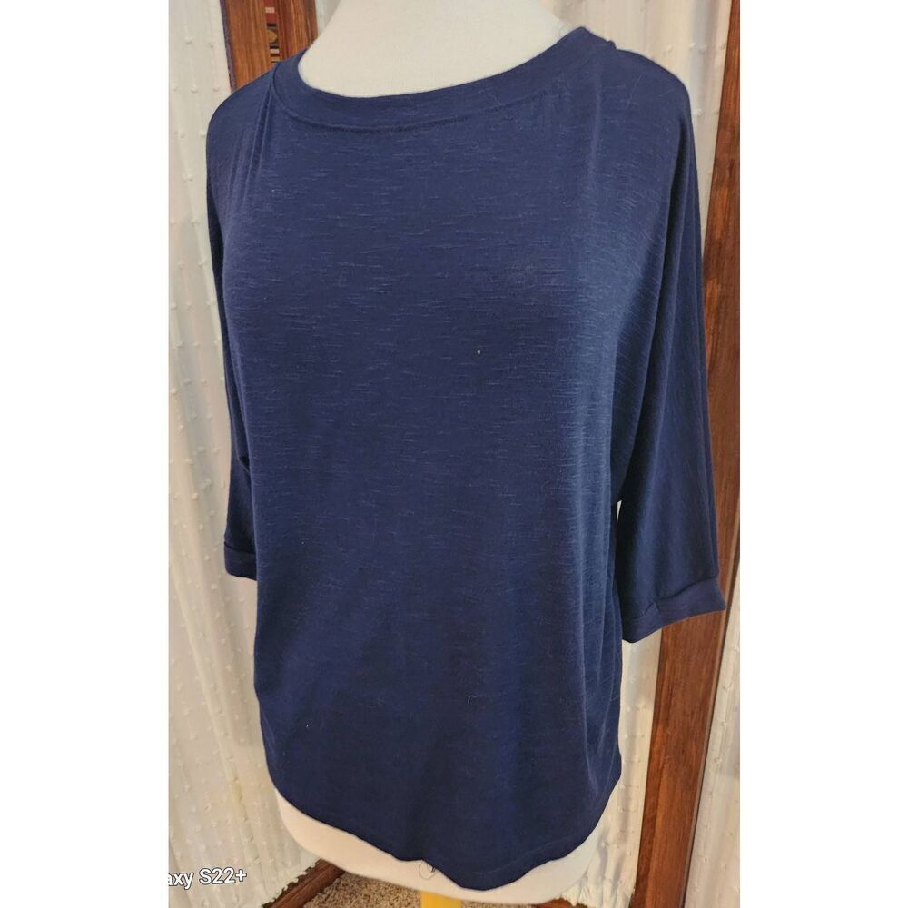 T23 Gilli blue Knit top with elbow-length bat wing sleeves NWT women's Small